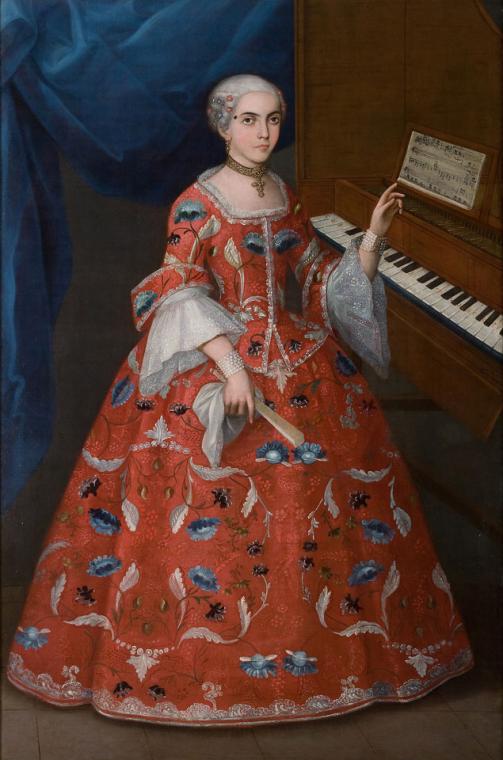 2016 - mayo - Mujer joven con un organo, Mexico 1735-1750